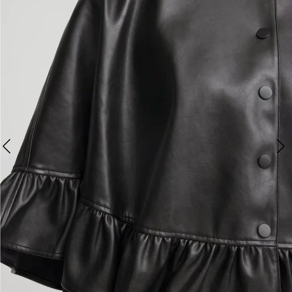 Chico’s Faux Leather Ruffle Cape Black NWT - Picture 4 of 4